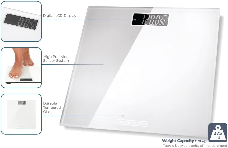 BlackDecker Digital Bath Scale 375 Lbs 1
