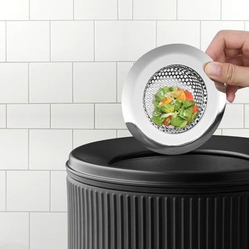 2 Pack Stainless Steel Kitchen Sink Strainer with Large Wide Rim 45 Inch