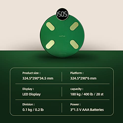 Posture Digital Bathroom Scale 400Lb Green