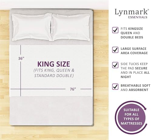 Lynmark Washable Bed Pads - Non-Slip Waterproof Incontinence Protector for Bedwetting