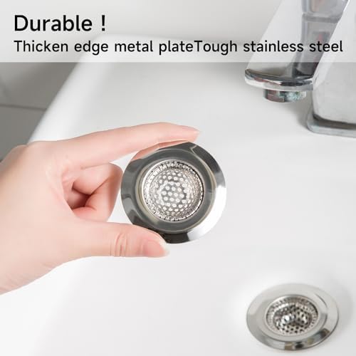 2PCS Bathroom Sink Drain Strainer Cover with Hair Catcher