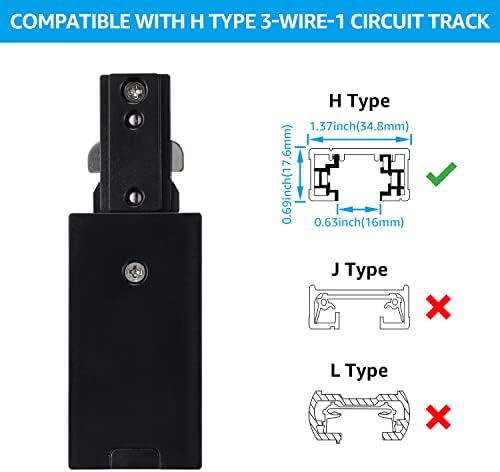LEONLITE H Track Live End Feed Connector Black