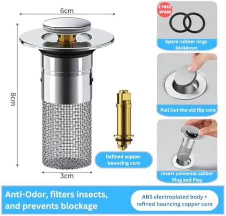 Dofajo 1 Pcs Stainless Steel Drain Strainer for 13158 Inch Sink Holes