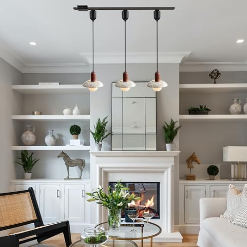 Kiven L Style 2-Wire Track Pendant Light with Ceramic Shade