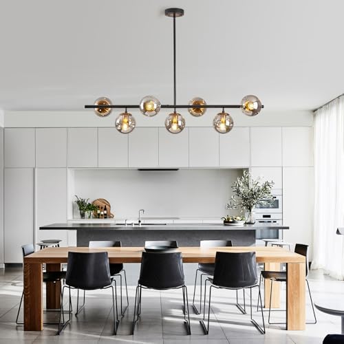 Modern Linear Chandeliers with Sloped Ceiling Adapter