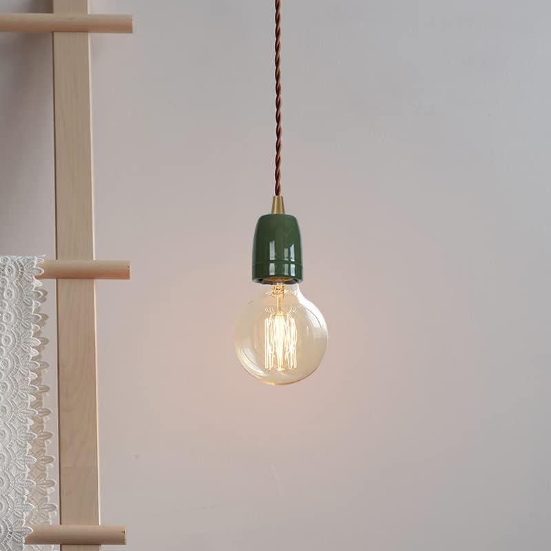 KAYYELAMP Green E26 Ceramic Base J Track Pendant Light Set of Three