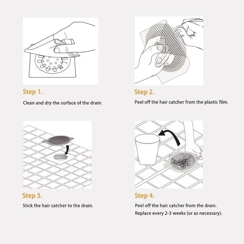 30 PCS Drain Hair Catcher Stickers for Bathroom Kitchen