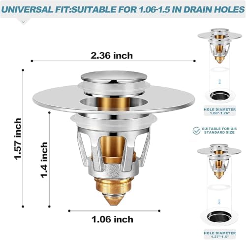 Joes Drainer Sink Strainer Stopper - Universal Kitchen and Bathroom Drainage Replacement