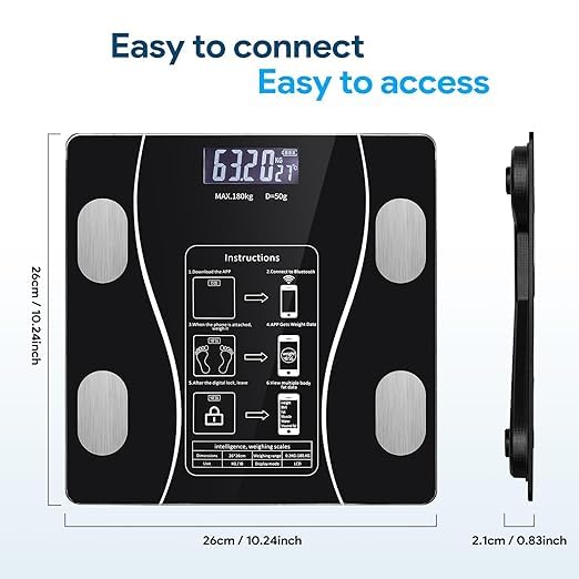Smart Digital Body Fat Scale with Bluetooth Connectivity