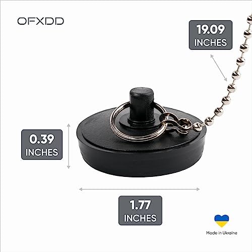 OFXDD Sink Stopper 175 Black with Chain