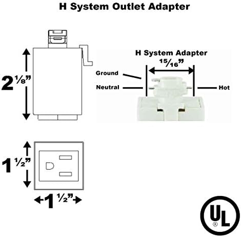 H System Track Outlet Adapter H860 White 1