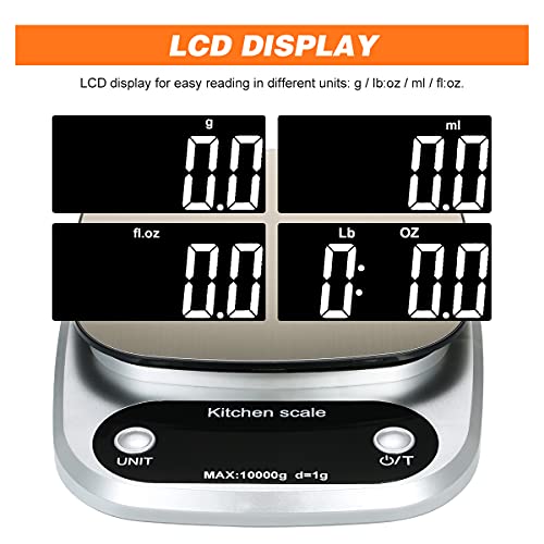 YIWENG Digital Kitchen Scale 10kg 1g Waterproof Baking Scale