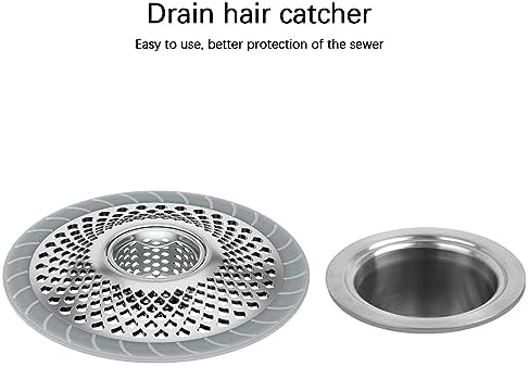 2PCS Stainless Steel Drain Hair Catcher for Bathroom Kitchen