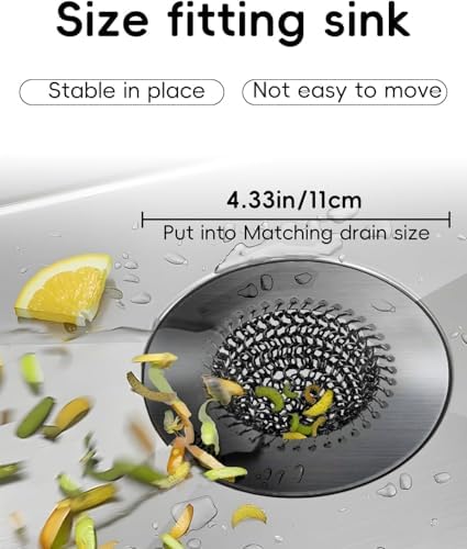 Wokdada Black 304 Stainless Steel Sink Strainer