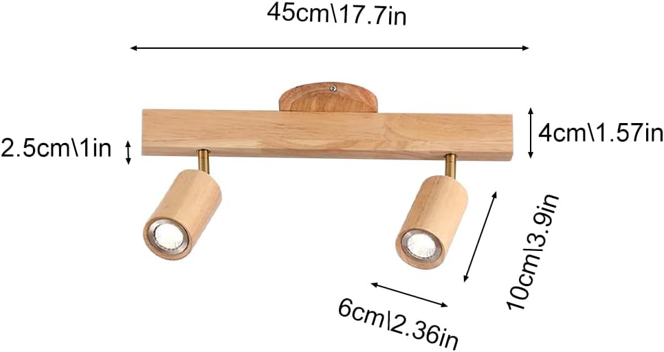 Modern Wood LED Ceiling Spotlight Kit Adjustable