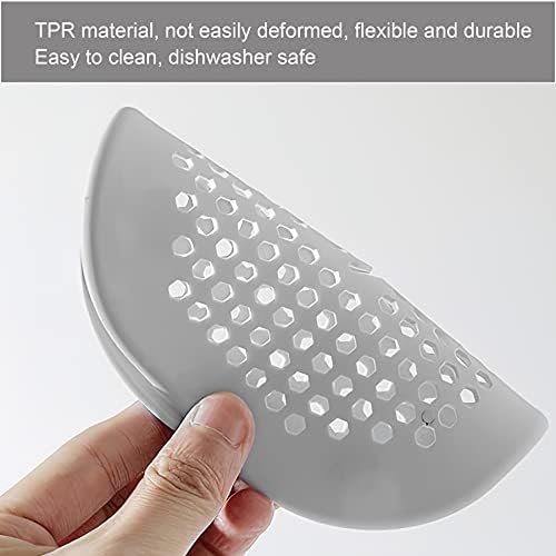 2 Pieces Shower Drain Hair Catcher with Sucker Water Trap Cover Grey