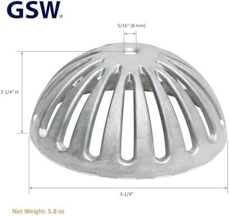 GSW Heavy Duty Aluminum Drain Strainer 5-14 Diameter