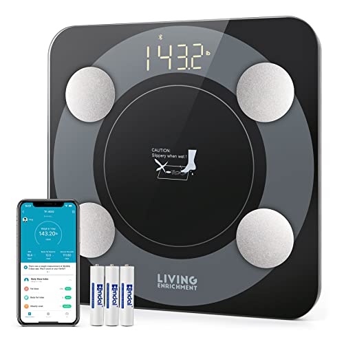 Living Enrichment Bluetooth Body Fat Scale - 396 lbs Black
