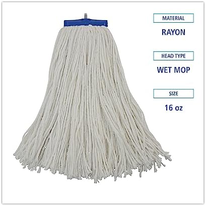 Boardwalk Cut-End Lie-Flat Wet Mop Head 16oz White