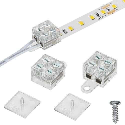 20Pack 2Pin LED Strip Light Connector - 10mm Width