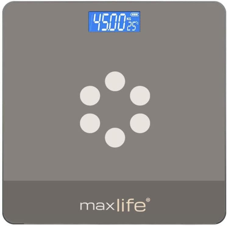 Max Life Digital Body Weight Scale with Large 12 Inch Tempered Glass Display