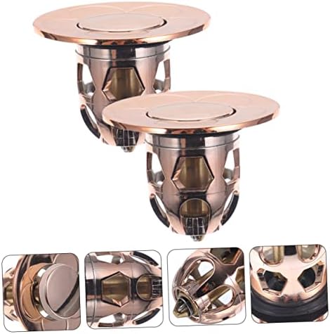 Angoily 2 Pack Rose Gold Copper Sink Stopper Drain Plug Set