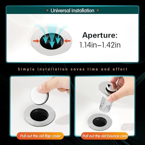 Eliongpu 2Pcs Universal Sink Stopper with Hair Catcher
