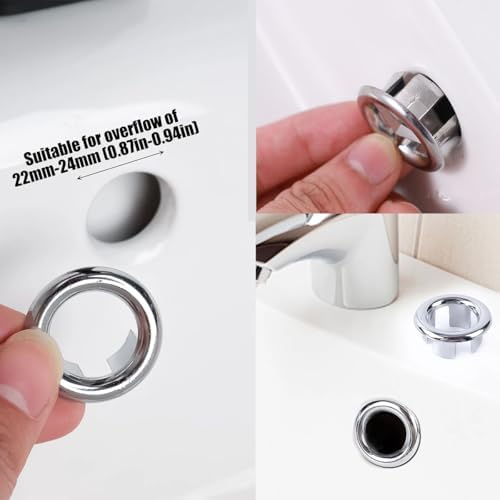 4-Pack White Sink Overflow Hollow Rings 248mm