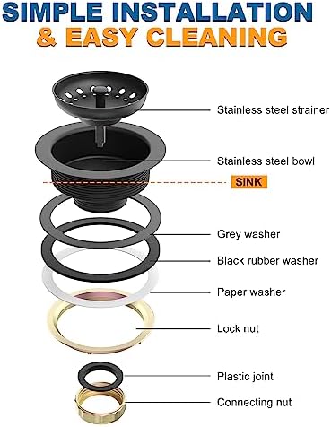 BOTEMY 3-12 Inch Stainless Steel Sink Drain Strainer Kit