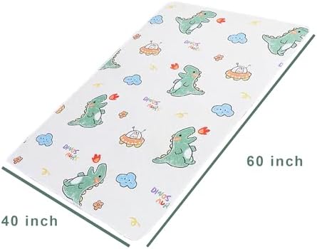 Non-Slip Reusable Bed Protector Pads with Dinosaur Print 40x60