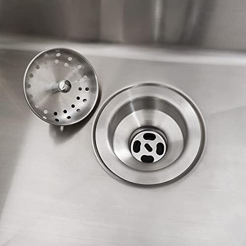 EADOT 35 Inch Nickel Sink Drain with Strainer Basket Stopper