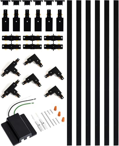 TuyuBEE 20FT H Track Lighting Rails Kit - Black