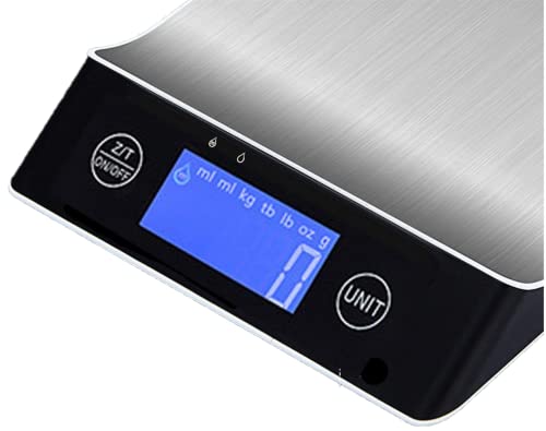 WPYST Kitchen Digital Food Scale Silver Stainless Steel