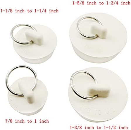 ZYAMY 4pcs White Drain Stopper with Hanging Ring 1