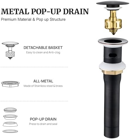 Ultimate Unicorn Pop-up Sink Drain Stopper with Overflow Bronze