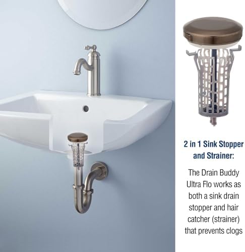 Drain Buddy Ultra Flo 2 in 1 Sink Stopper Hair Catcher 1