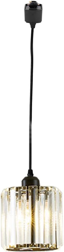 Kiven One Light Track Light with Crystal Pendant Matte Black Finish