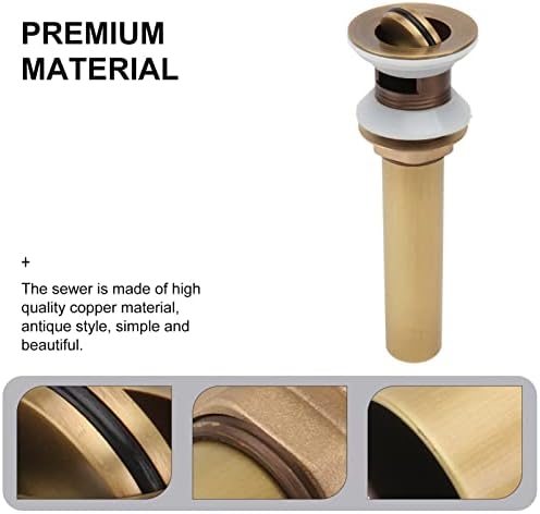 Artibetter Copper Sink Drain Strainer with Overflow Prevention 1
