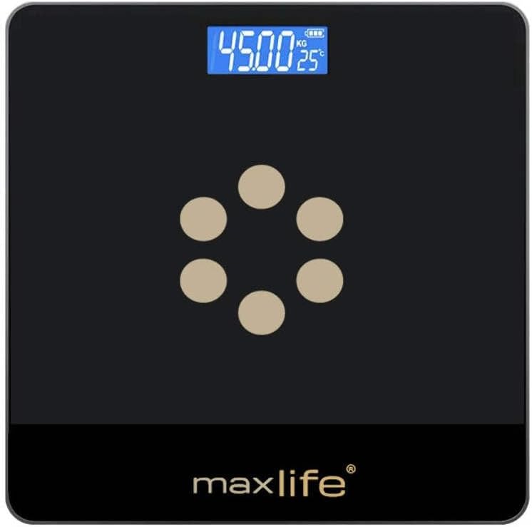 Max Life Digital Body Weight Scale with Large 12 Inch Tempered Glass Display