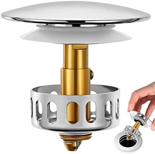 DOITOOL Bathroom Sink Drain Stopper with Hair Catcher
