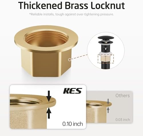 KES 10 Inch Bathroom Sink Drain with Hair Catcher and Shower System 1