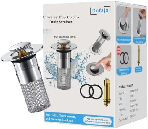 Dofajo 1 Pcs Stainless Steel Drain Strainer for 13158 Inch Sink Holes