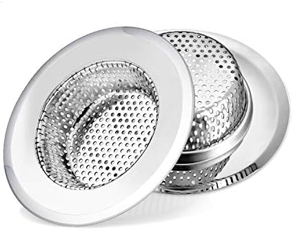 2 Pack Stainless Steel Kitchen Sink Strainer with Large Wide Rim 45 Inch
