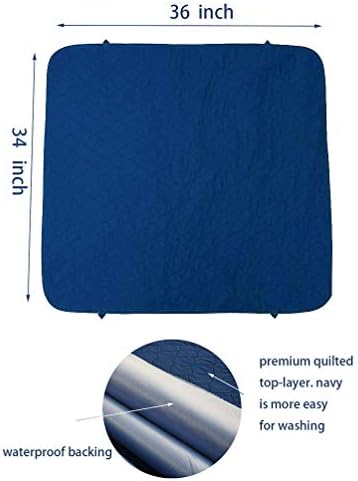 Careboree Reusable Bed Pads 34X36 Inches Navy Blue 1