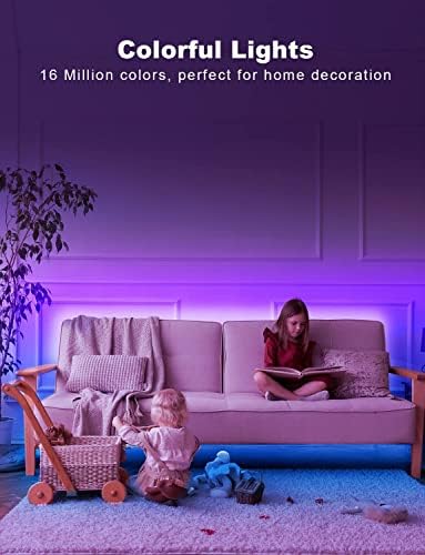 DAYBETTER 300ft RGB LED Strip Lights with App Control and IR Remote