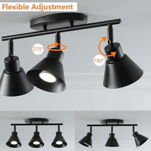 Vivihobb Black Track Lighting Fixture with E26 Base