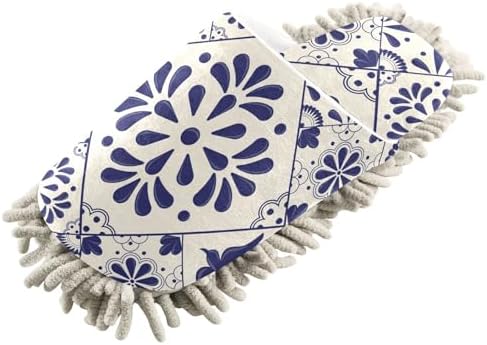 Sinestour Mop Slippers with Talavera Pattern for Floor Cleaning
