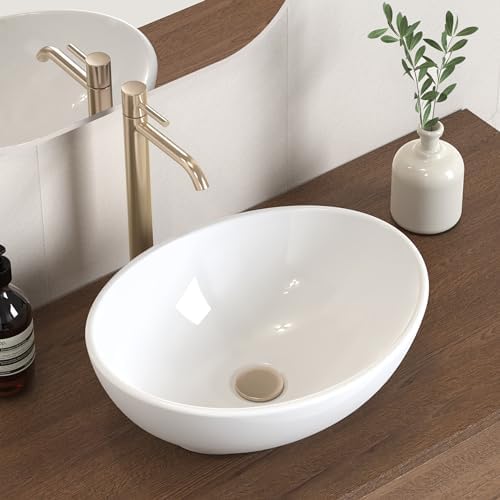 KES Oval Bathroom Sink Drain with Hair Catcher and Overflow