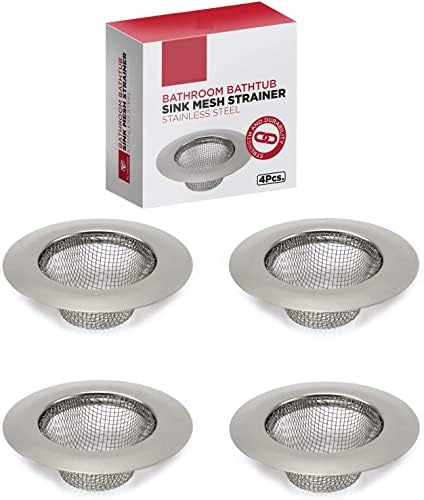 4pcs Stainless Steel Bathroom Sink Mesh Strainer Pack of 4
