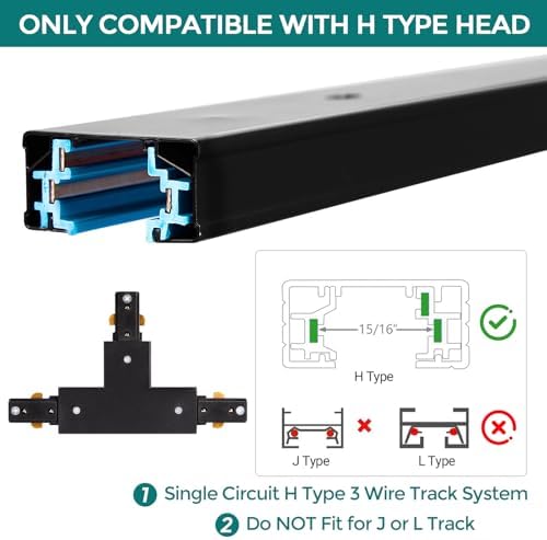 iCreating H Track T Connector - Black 3-Wire Accessory